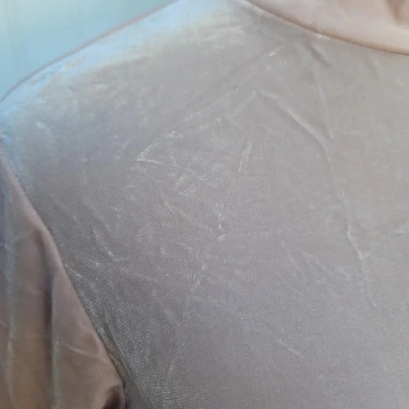 VTG Top Summit Hill Turtleneck Blush Pink Pullover Short Sleeve Mock Velvet Sz M - Picture 6 of 8